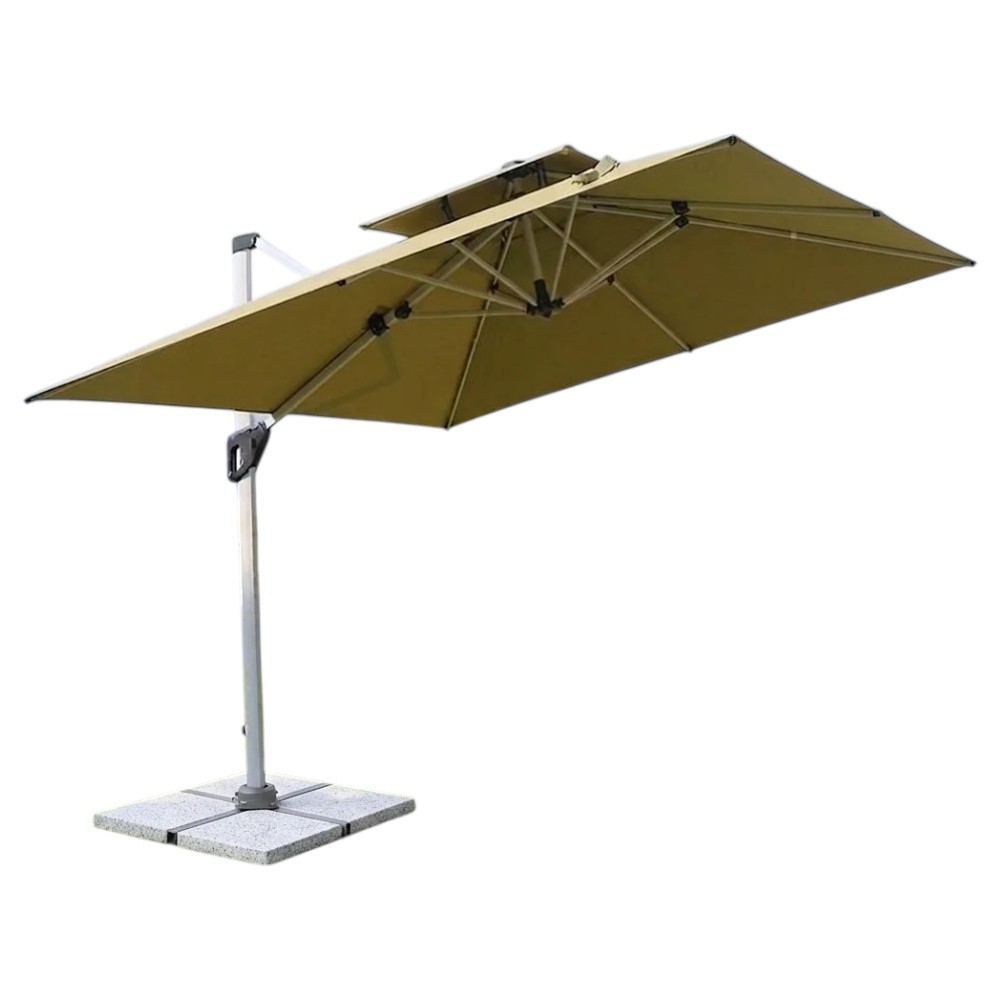 SUNSHADE SIDE 300 2 LAYER KHAKI + MARBLE BASE